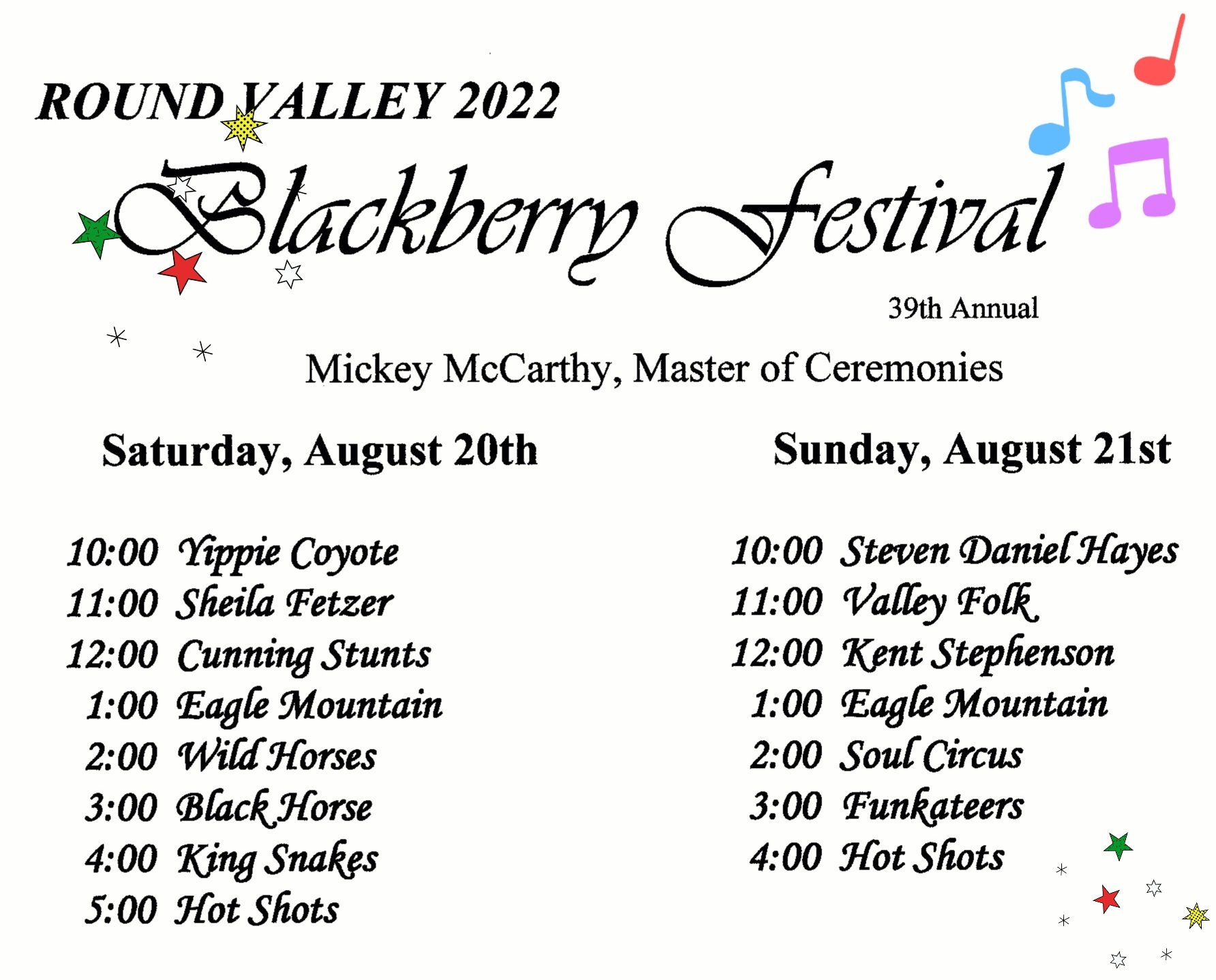 Music – Round Valley Blackberry Festival